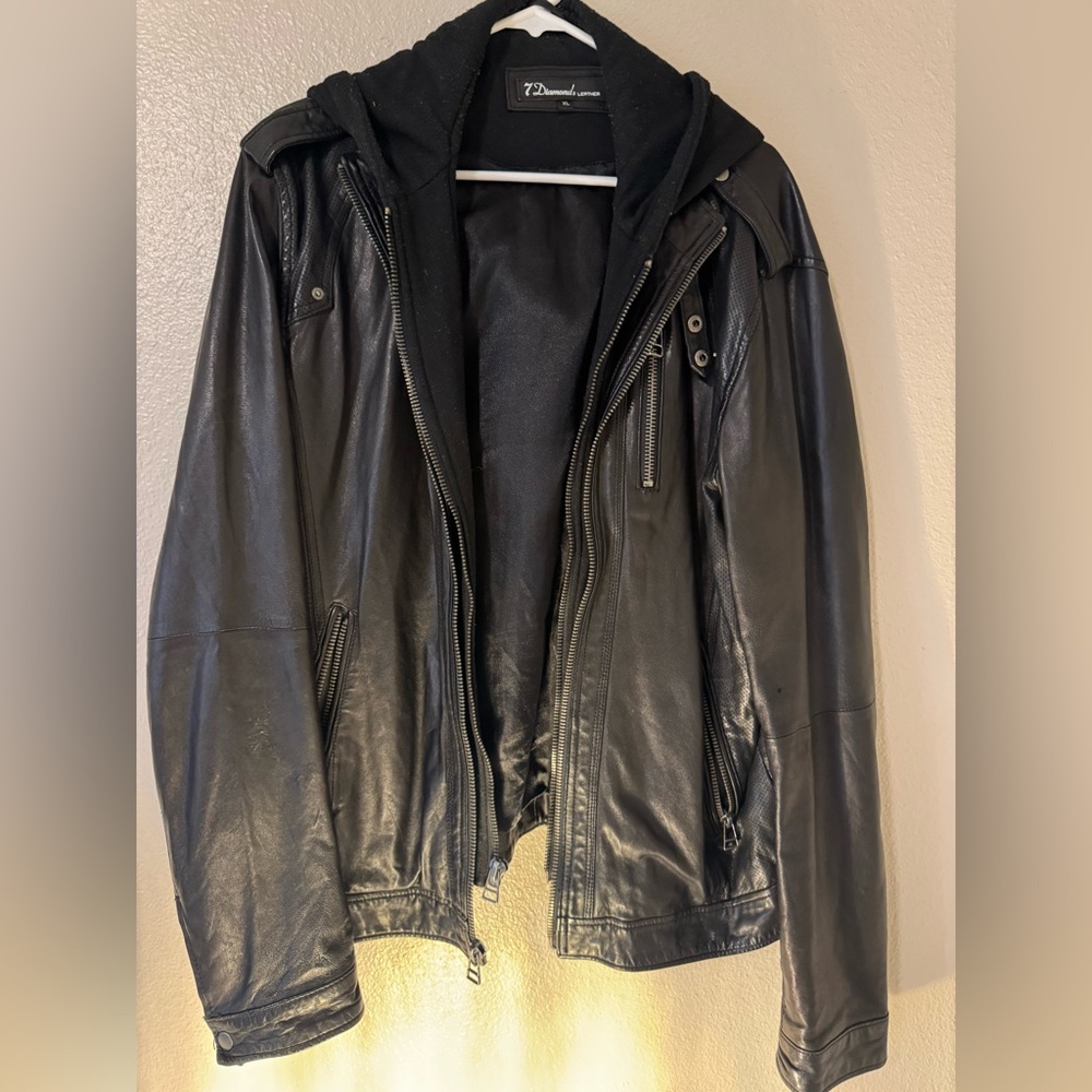 7 Diamonds 100% leather jacket